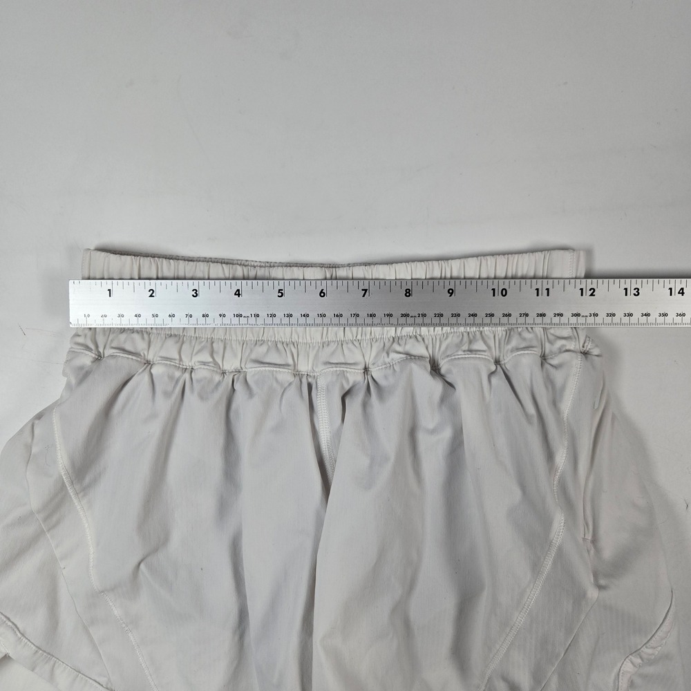 Lululemon Track That Shorts Women 6 White High Rise Smocked Waist Running Gym - Picture 7 of 9
